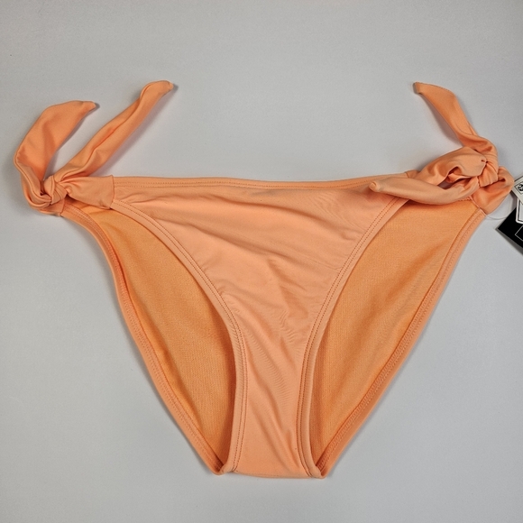 Salt + Cove Women's Juniors' Ruffle Strap & Side Tie Bikini Set Peach Size M - Picture 6 of 16